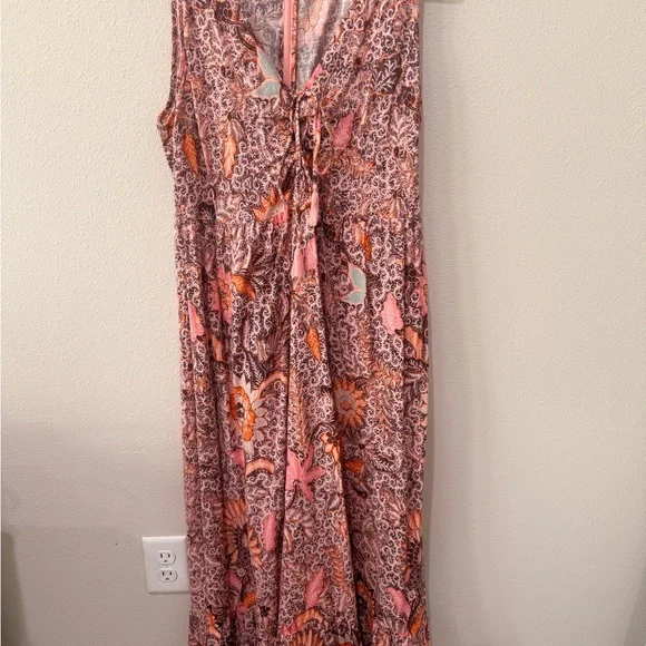 strapless open back dress Miley orange and pink floral cut out midi dress  Glamify Famous For  Loungewear